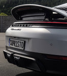 Capristo 992.2 GTS sport cat with flex joint, shown with valved exhaust section