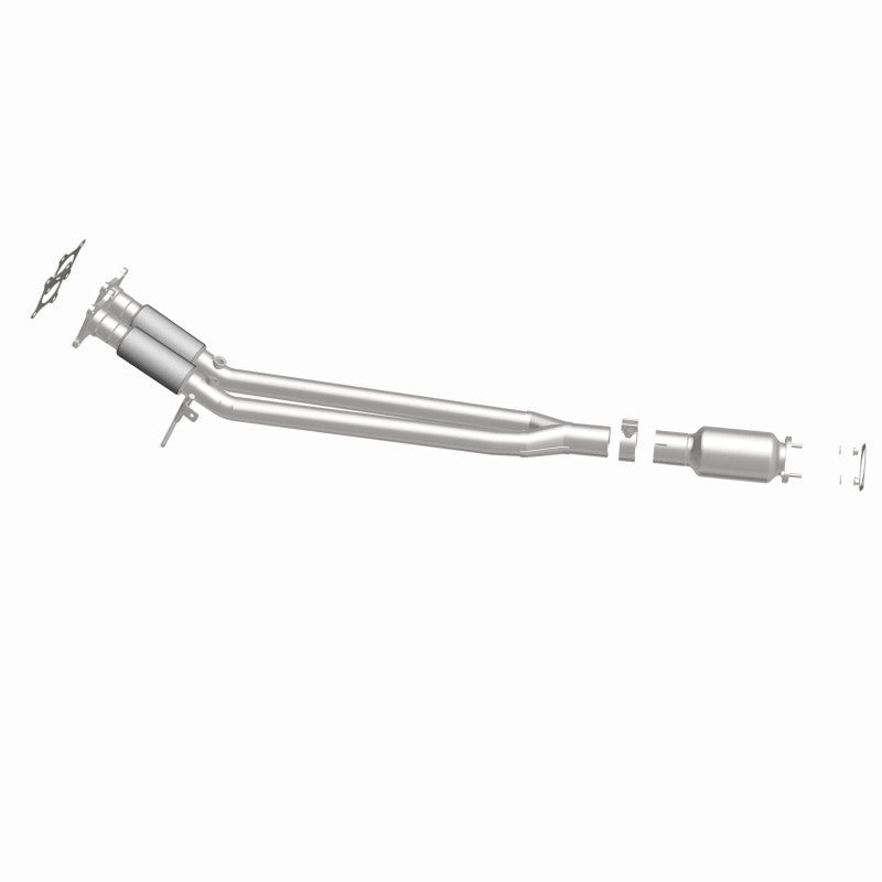 MagnaFlow 51360 oem grade direct-fit catalytic converter, side view of the turntable spin