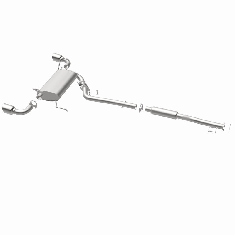 BRExhaust 106-0173 direct-fit exhaust kit, opposite rear three-quarter view of the turntable spin