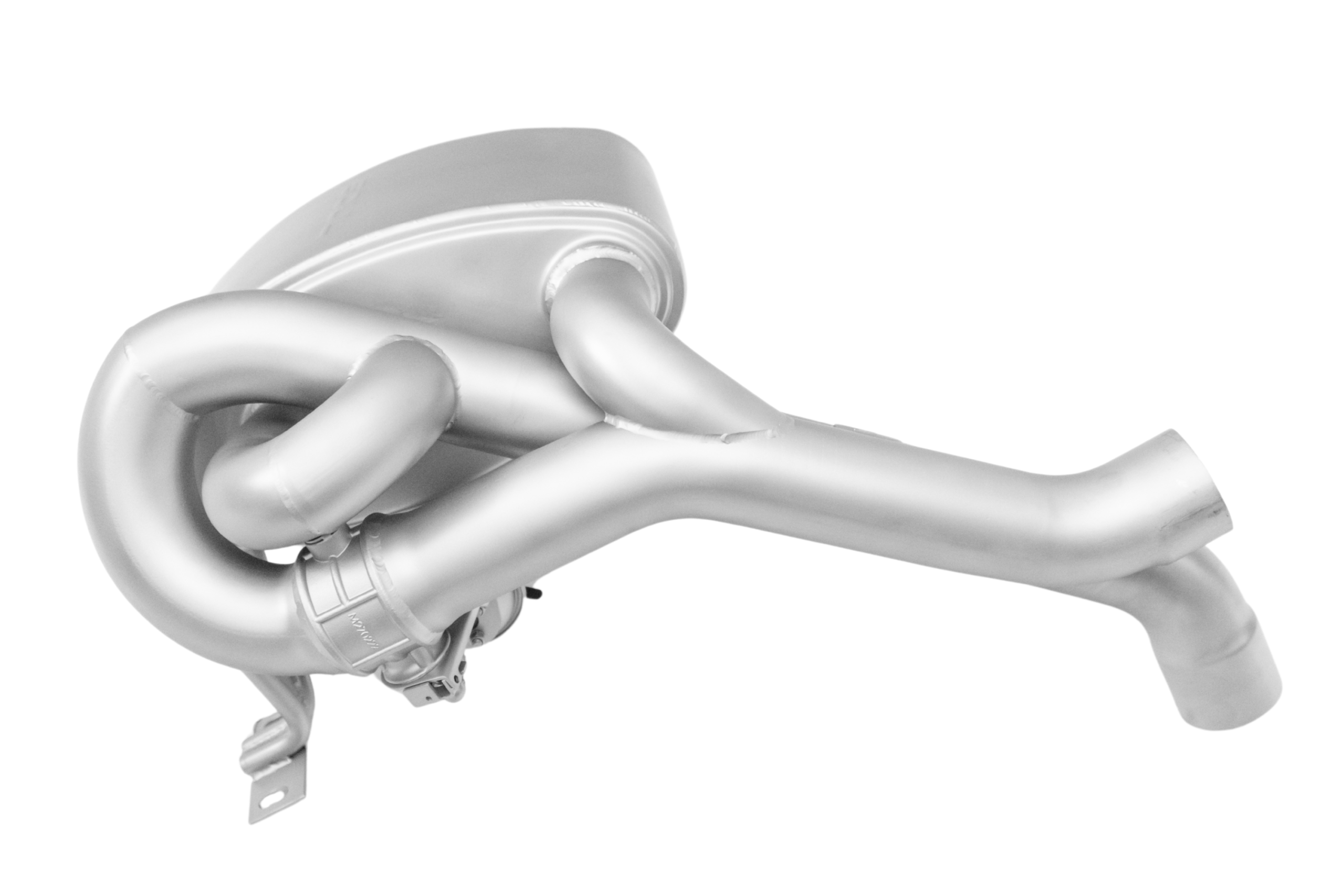 Soul 997.2 Carrera valved side mufflers: valved muffler, top view
