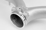 IPD turbo Y-pipe outlet close-up with dimpled interior, O-ring grooves and sensor port - IPD for Porsche 997.1 Turbo