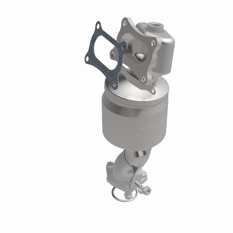 MagnaFlow 5582898 carb manifold converter, front three-quarter view of the turntable spin