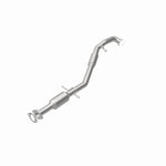 MagnaFlow 557973 carb direct-fit catalytic converter, rear view of the turntable spin