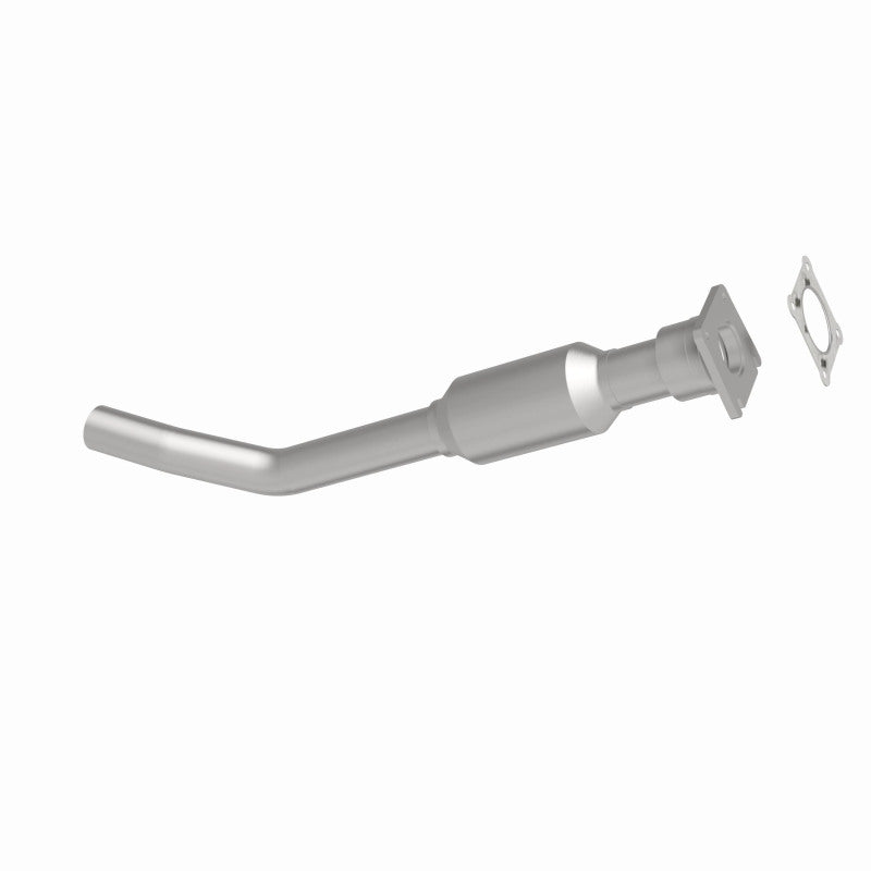 MagnaFlow 5461166 carb direct-fit catalytic converter, opposite rear three-quarter view of the turntable spin