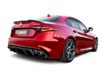 Akrapovic Alfa Romeo Giulia Quadrifoglio Slip-On Line (Titanium) w/Titanium/Carbon Fiber Tips S-AR/TI/7H for Alfa Romeo Giulia Quadrifoglio 952 2018-2027, top view