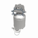 MagnaFlow 5551333 carb manifold converter, side view of the turntable spin