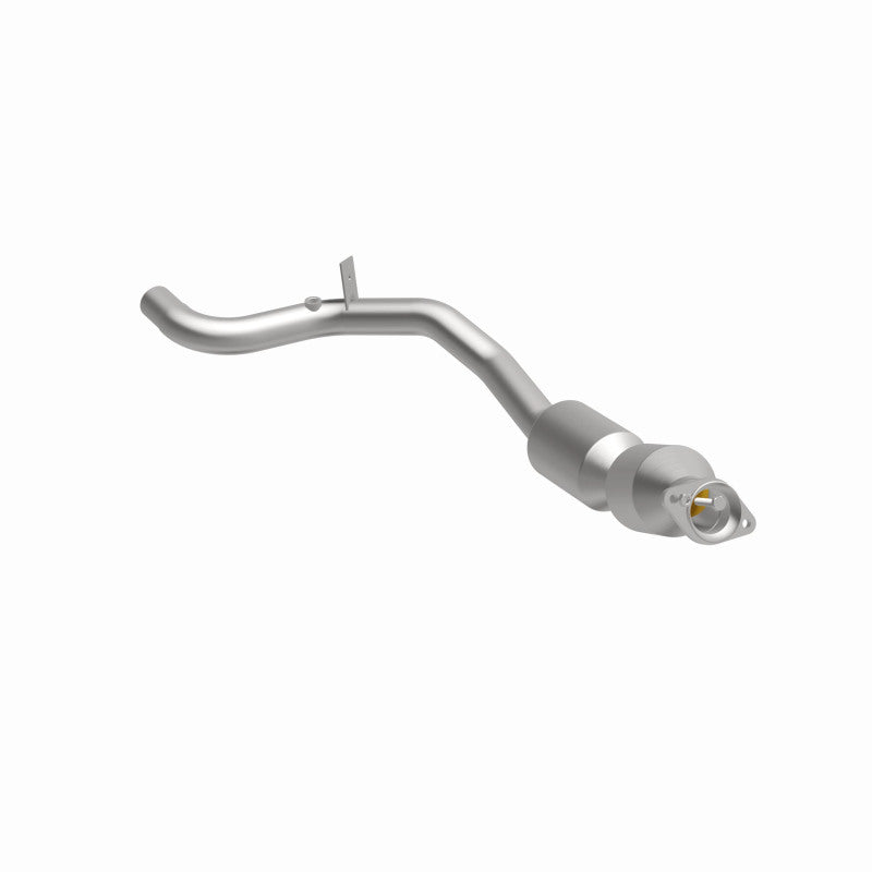 MagnaFlow 21-607 oem grade direct-fit catalytic converter, front three-quarter view of the turntable spin