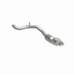 MagnaFlow 21-607 oem grade direct-fit catalytic converter, front three-quarter view of the turntable spin