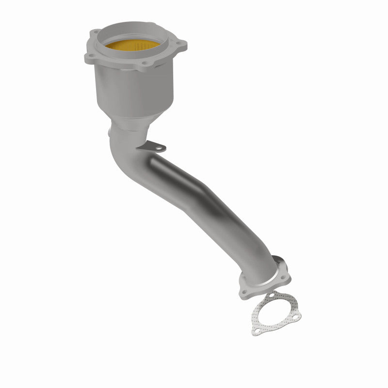 MagnaFlow 5582589 carb direct-fit catalytic converter, rear view of the turntable spin