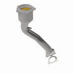 MagnaFlow 5582589 carb direct-fit catalytic converter, rear view of the turntable spin