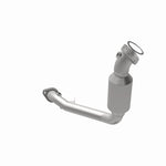 MagnaFlow 4481161 carb direct-fit catalytic converter, opposite rear three-quarter view of the turntable spin