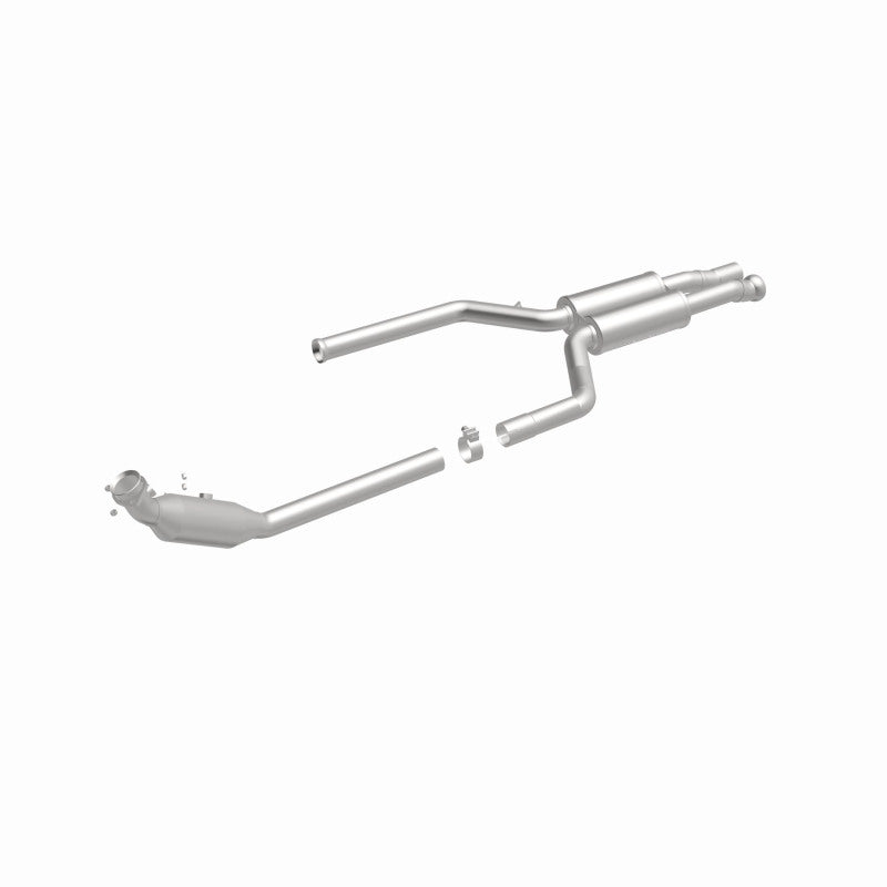 MagnaFlow 52996 oem grade direct-fit catalytic converter, front three-quarter view of the turntable spin