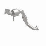 MagnaFlow 5582585 carb direct-fit catalytic converter, front three-quarter view of the turntable spin