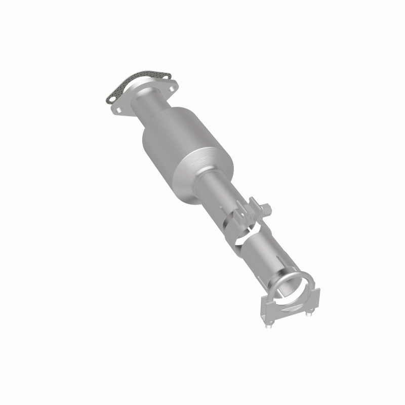 MagnaFlow 5571814 carb direct-fit catalytic converter, rear three-quarter view of the turntable spin