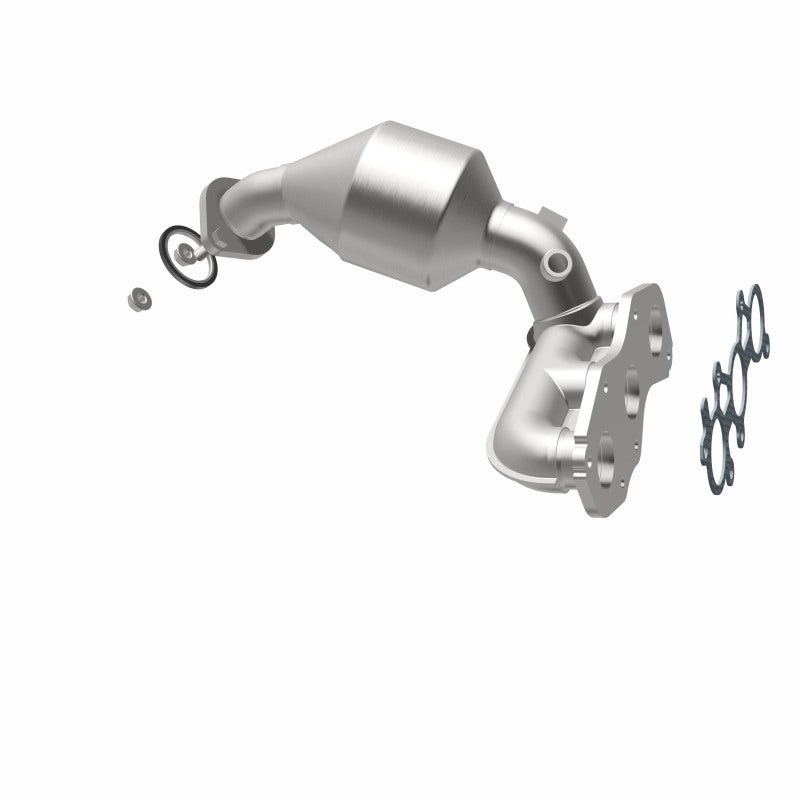 MagnaFlow 5582822 carb manifold converter, opposite rear three-quarter view of the turntable spin