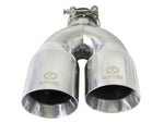aFe Takeda 2.5in 304 Stainless Steel Clamp-on Tip Passenger Side 2.5in Inlet 4inDual - Polished