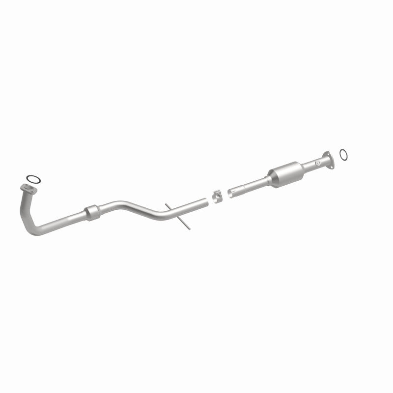 MagnaFlow 4481473 carb direct-fit catalytic converter, front three-quarter view of the turntable spin
