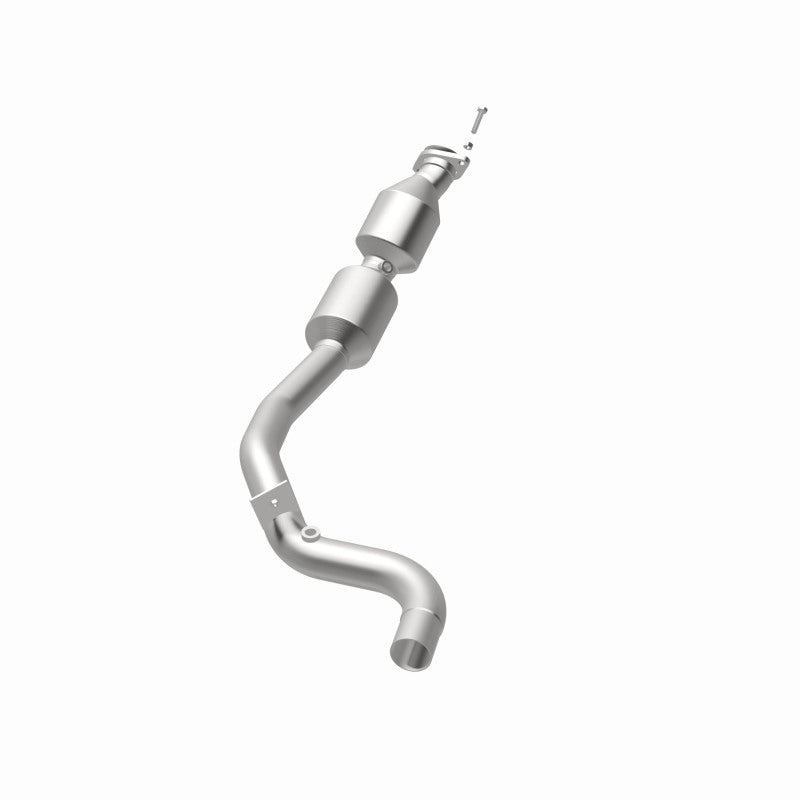 MagnaFlow 21-607 oem grade direct-fit catalytic converter, opposite rear three-quarter view of the turntable spin
