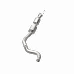 MagnaFlow 21-607 oem grade direct-fit catalytic converter, opposite rear three-quarter view of the turntable spin