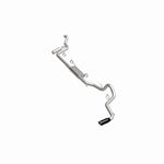 MagnaFlow 19680 speq series cat-back exhaust, front three-quarter view of the turntable spin
