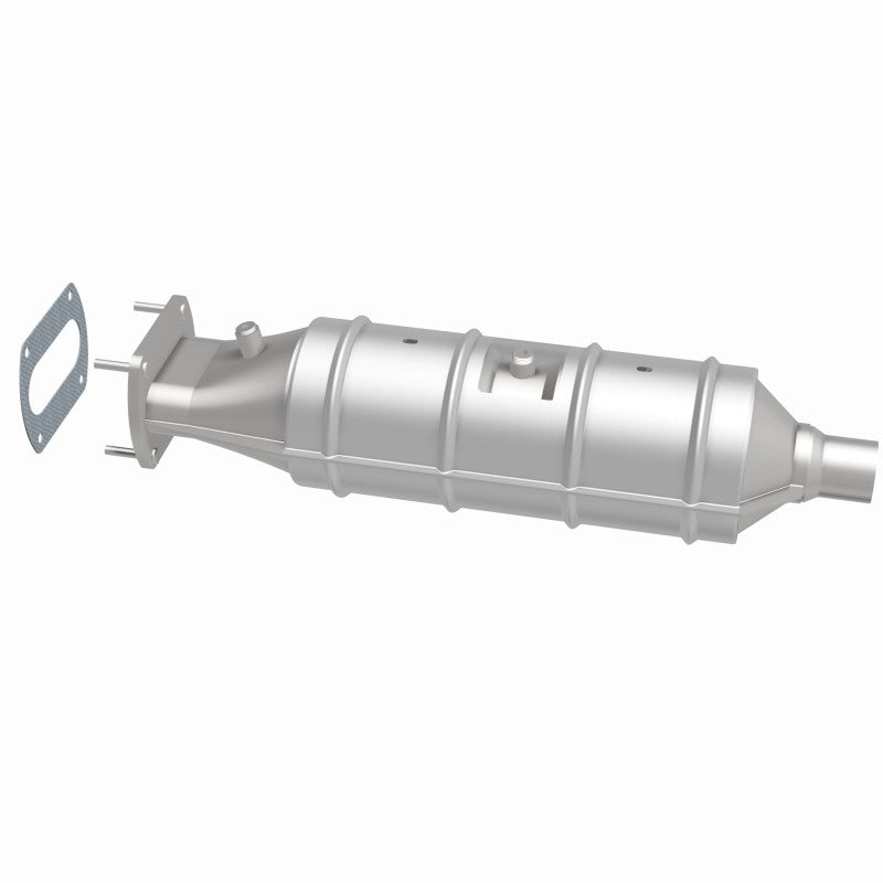 MagnaFlow 339202 carb direct-fit catalytic converter, side view of the turntable spin