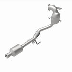 MagnaFlow 280759 oem grade direct-fit catalytic converter, rear view of the turntable spin