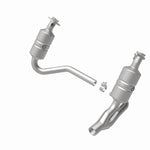 MagnaFlow 5551849 carb direct-fit catalytic converter, rear view of the turntable spin