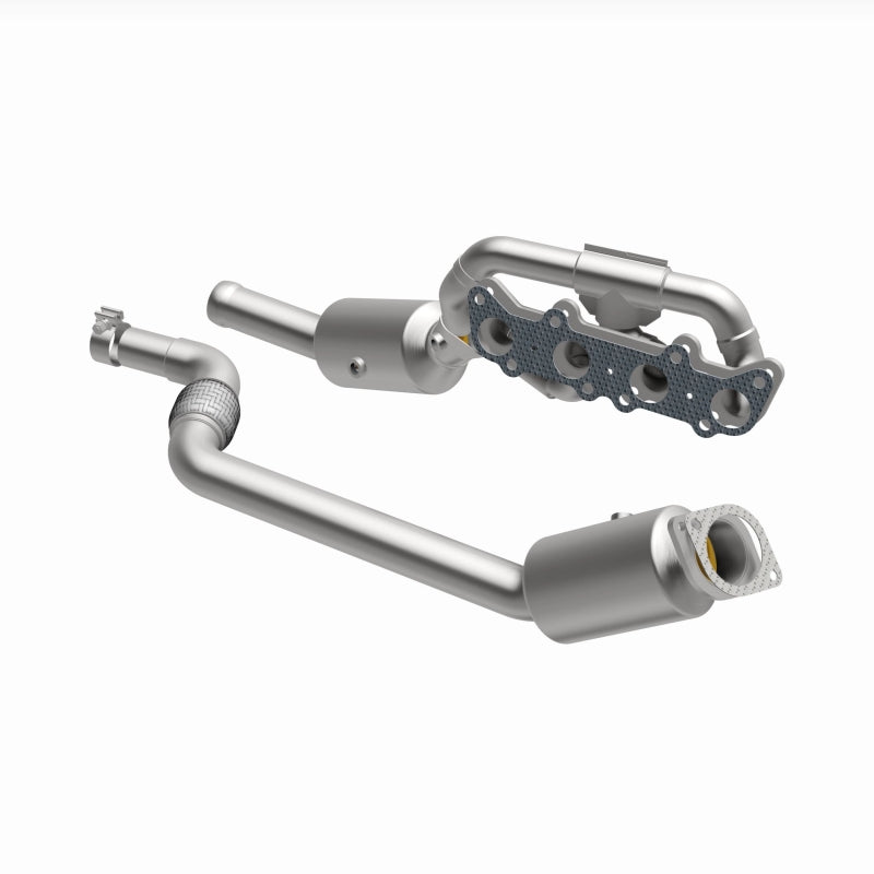 MagnaFlow 6561214 carb manifold converter, opposite front three-quarter view of the turntable spin