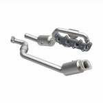 MagnaFlow 6561214 carb manifold converter, opposite front three-quarter view of the turntable spin