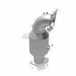 MagnaFlow 21-420 oem grade direct-fit catalytic converter, opposite rear three-quarter view of the turntable spin