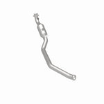 MagnaFlow 5551716 carb direct-fit catalytic converter, rear three-quarter view of the turntable spin