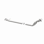 MagnaFlow 5451126 carb direct-fit catalytic converter, opposite rear three-quarter view of the turntable spin