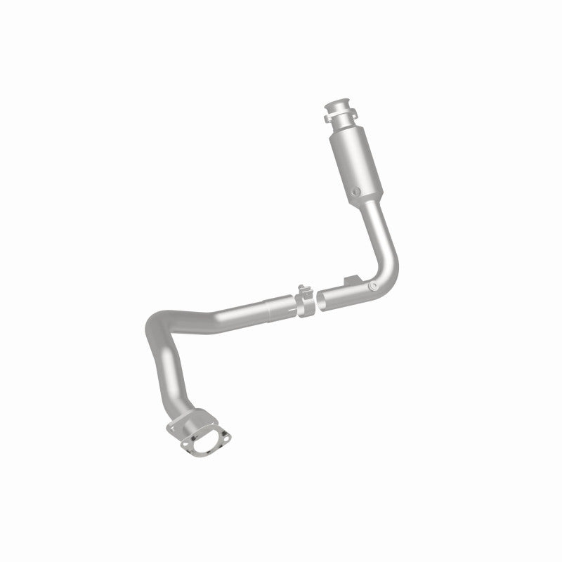 MagnaFlow 5551532 carb direct-fit catalytic converter, rear three-quarter view of the turntable spin
