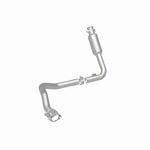 MagnaFlow 5551532 carb direct-fit catalytic converter, rear three-quarter view of the turntable spin