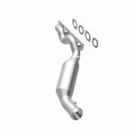 MagnaFlow 5551237 carb manifold converter, opposite rear three-quarter view of the turntable spin