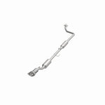 MagnaFlow 280376 oem grade direct-fit catalytic converter, opposite front three-quarter view of the turntable spin