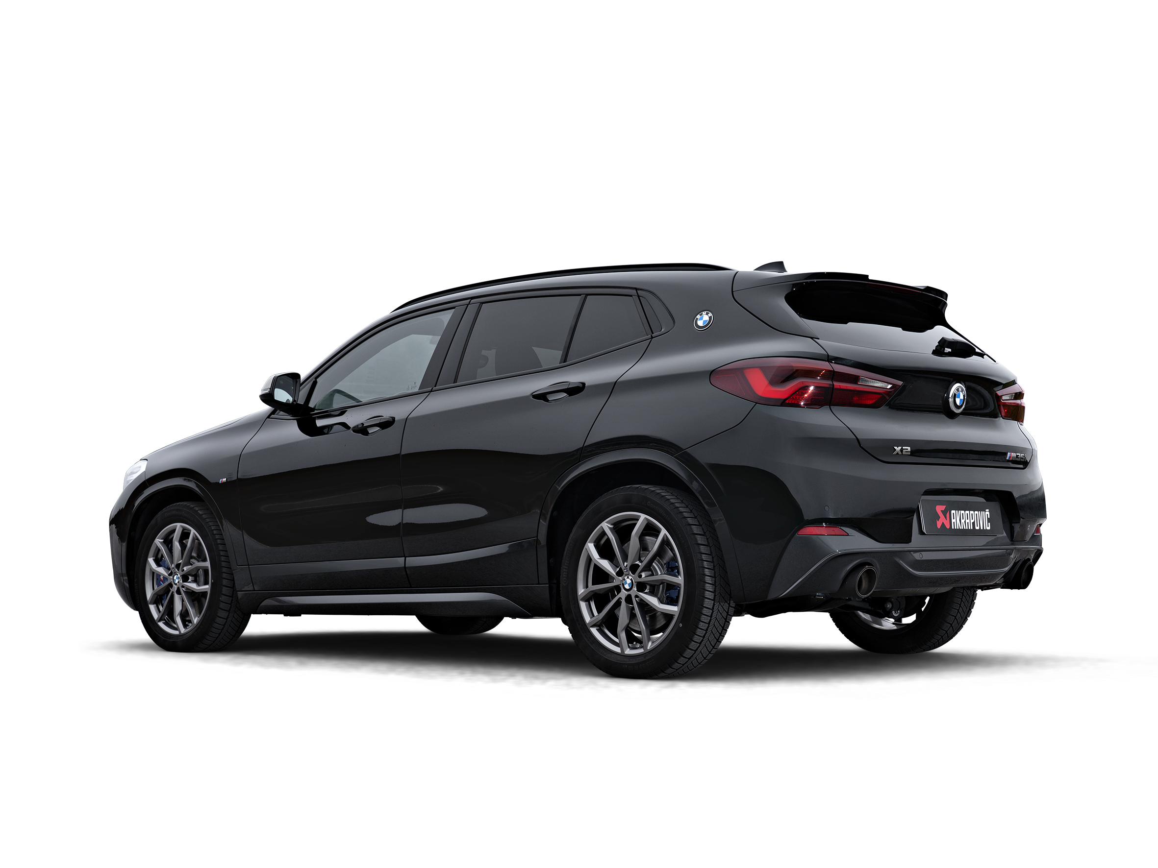 Akrapovic BMW X2 M35i (F39) Slip-On Line (Titanium) w/Carbon Tips S-BM/T/15H for BMW X2 M35i F39 2020-2022, side view
