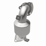 MagnaFlow 551054 carb direct-fit catalytic converter, opposite rear three-quarter view of the turntable spin