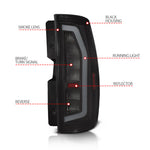 Anzo 07-14 Chevrolet Suburban / 07-14 GMC Yukon Black Full LED Tail Light Plank Style w/ Smoke Lens