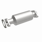 MagnaFlow 3391757 carb direct-fit catalytic converter, front three-quarter view of the turntable spin