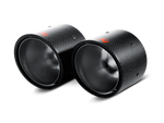 Akrapovic Tail pipe set (Carbon) TP-MINR56/57-CA for MINI John Cooper Works Hardtop/Convertible (R56/R57) 2009-2014, angled view