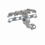 MagnaFlow 5582353 carb manifold converter, front three-quarter view of the turntable spin