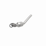 MagnaFlow 3391275 carb direct-fit catalytic converter, opposite front three-quarter view of the turntable spin