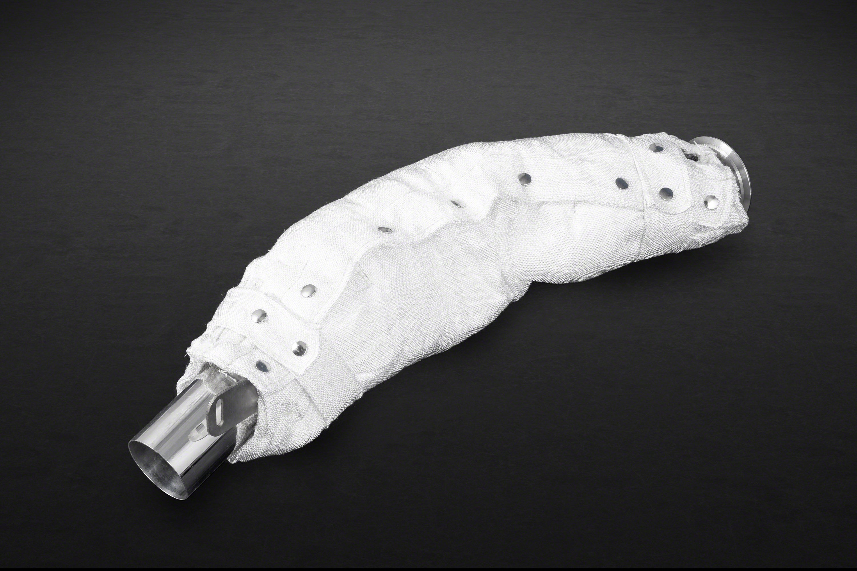 Capristo Ferrari 488 sport cat wrapped in its heat shield blanket