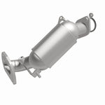 MagnaFlow 22-010 oem grade manifold converter, front three-quarter view of the turntable spin