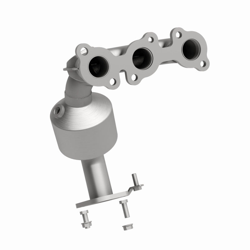 MagnaFlow 5531398 carb manifold converter, rear three-quarter view of the turntable spin