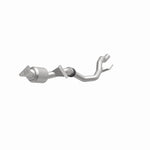 MagnaFlow 5551370 carb direct-fit catalytic converter, opposite front three-quarter view of the turntable spin