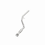 MagnaFlow 5551948 carb direct-fit catalytic converter, opposite front three-quarter view of the turntable spin