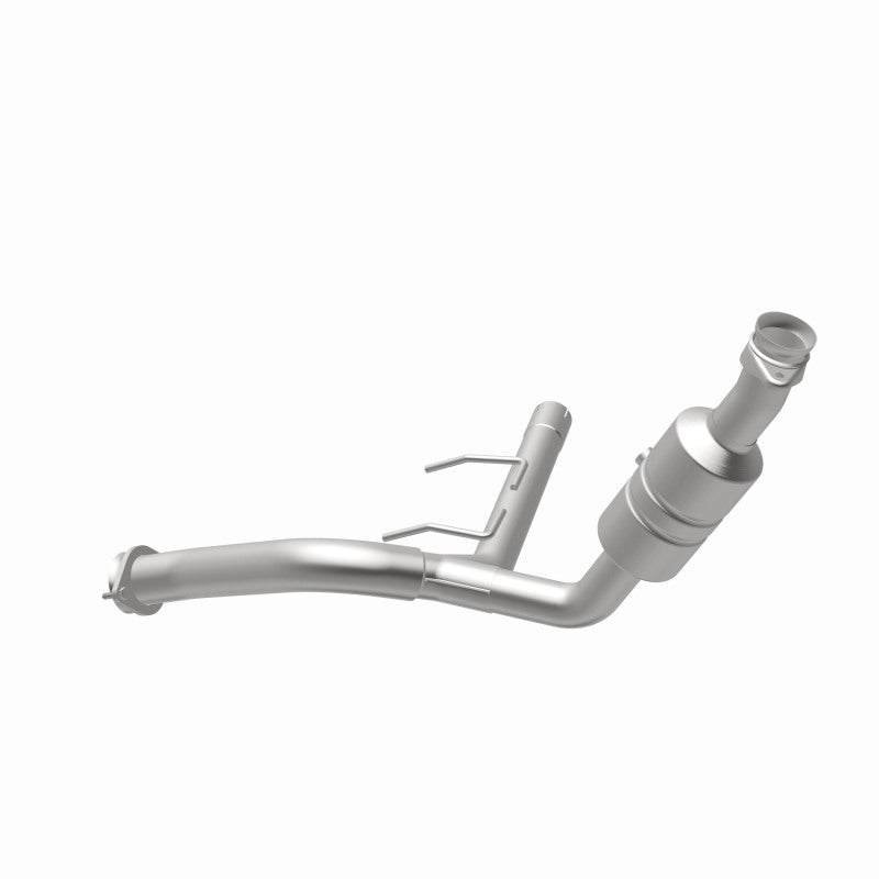 MagnaFlow 5551418 carb direct-fit catalytic converter, opposite rear three-quarter view of the turntable spin