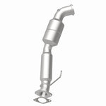 MagnaFlow 5551253 carb direct-fit catalytic converter, opposite rear three-quarter view of the turntable spin